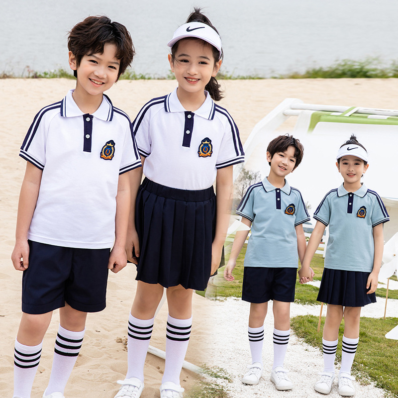 Kindergarten Short-sleeved Garden Clothes Primary School Students POLO Leading Handsome Class Clothes Two-piece Children's Summer Sports Group Clothes