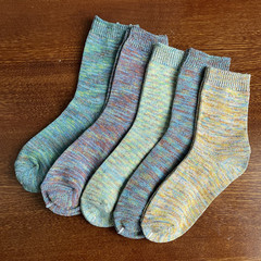 Single or Double Pack Coarse Cotton Thread Socks, European Single Size, Men's Medium Calf Socks, Fashion Trend Socks, Overstock Wholesale