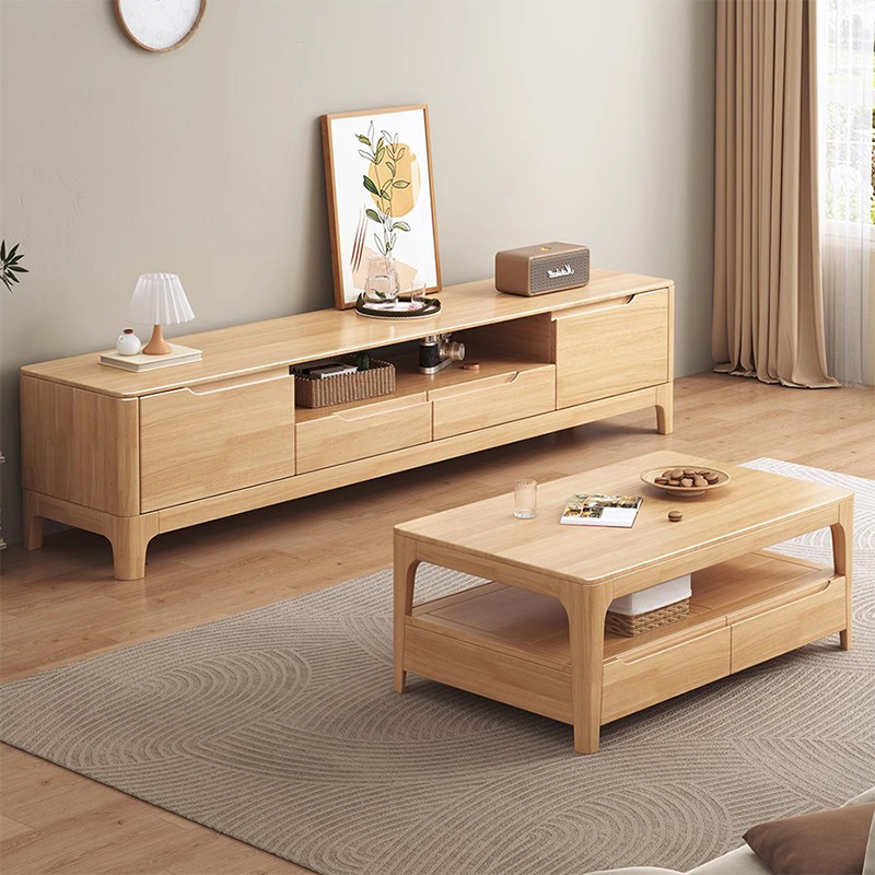 ♔ All-Solid Wood Tv Cabinet 2025 New Model for Small Apartments, Storage Living Room Home Use Floor-Standing Tv Cabinet 1.2/1.5