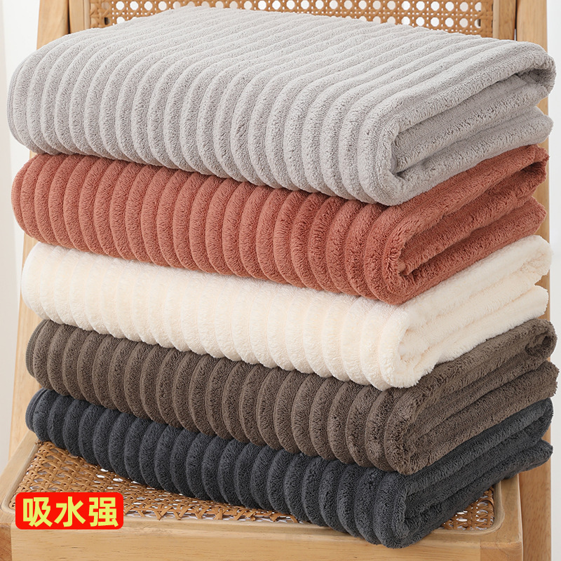 Quick-Drying Thickened Extra Large Bath Towel Coral Fleece Velvet Absorbent No Hair Drop Household Bath Swimming Men's and Women's Bath Towel Wholesale Quick-Drying Thickened Extra Large Bath Towel Coral Fleece Velvet Absorbent No Hair Drop Household Bath Swimming Men's and Women's Bath Towel Wholesale