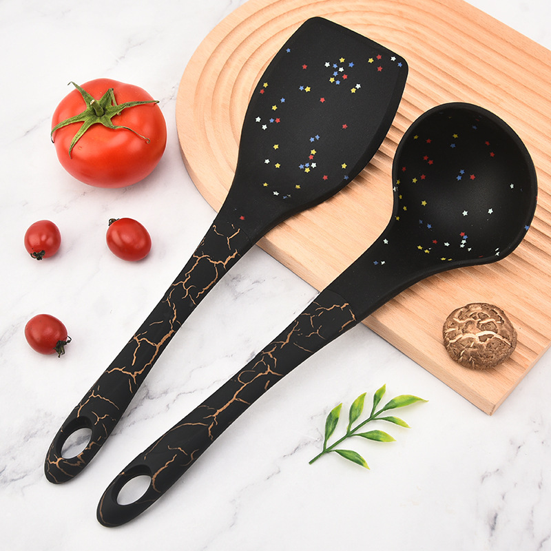 ABS cubierto con mango de cocina 7 piezas con estante antiadherente cocina de cocina casera de cocina de cocina de alta temperatura