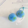 可爱卡通蓝色獭兔毛钥匙扣