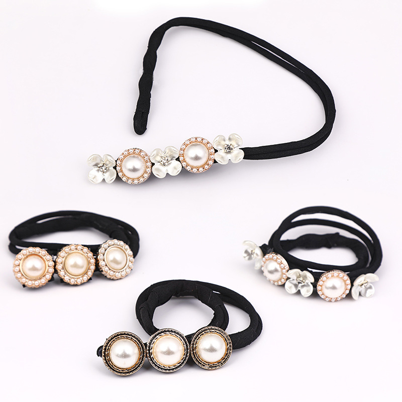 Chao Xian Famous Red Dot Round Hairpin Braided Hair Styler Flower Bud Headwear Casual Retro Hair Accessory Back of Head Braiding Gadget