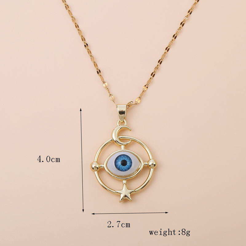 11g Weight Copper Simple Style Classic Style Devil's Eye Pendant Necklace