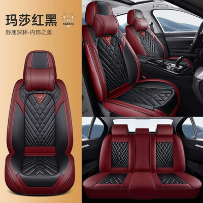 Four Seasons Pad — 2026 Cross-Border New Product Car Seat - martha-red-and-black-comfort-edition-five-seats