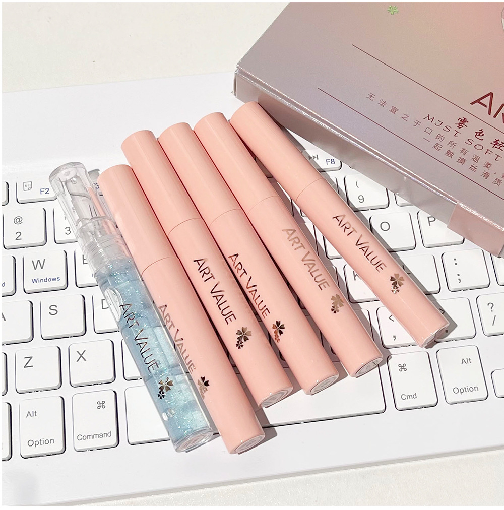 Art Value Matte Soft Lip Gloss Necklace Set, Smooth matte lip gloss Moisturizing with Sparkling Lip gloss, a popular online style undefined