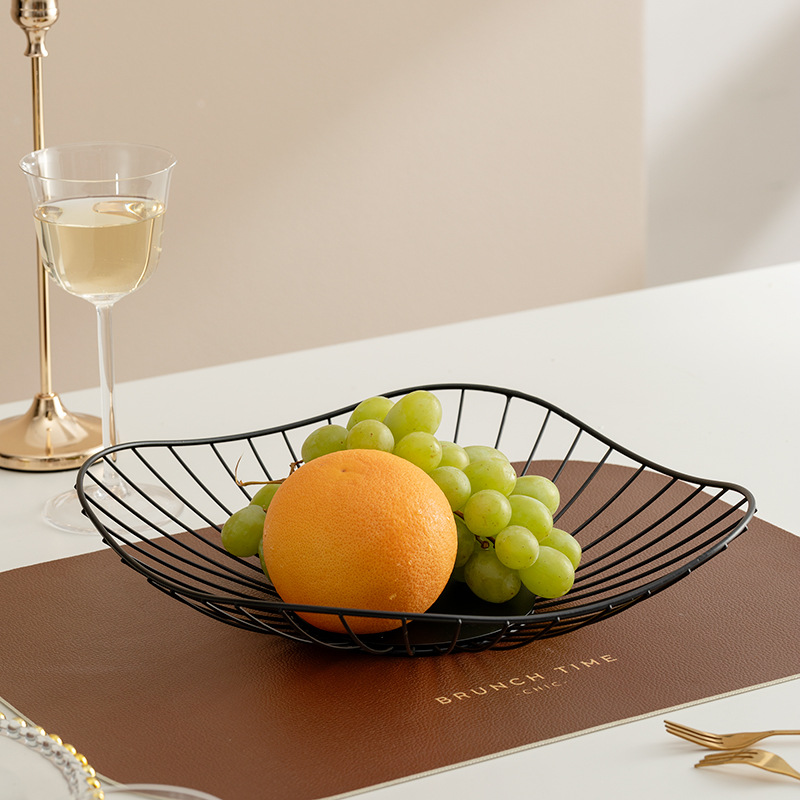 Liquidación: Cesta de Frutas de Hierro Forjado, Estilo Nórdico, Plato de Frutas para Mesa de Centro de Sala de Estar, Cesta de Almacenamiento de Aperitivos Moderna y Creativa para el Hogar