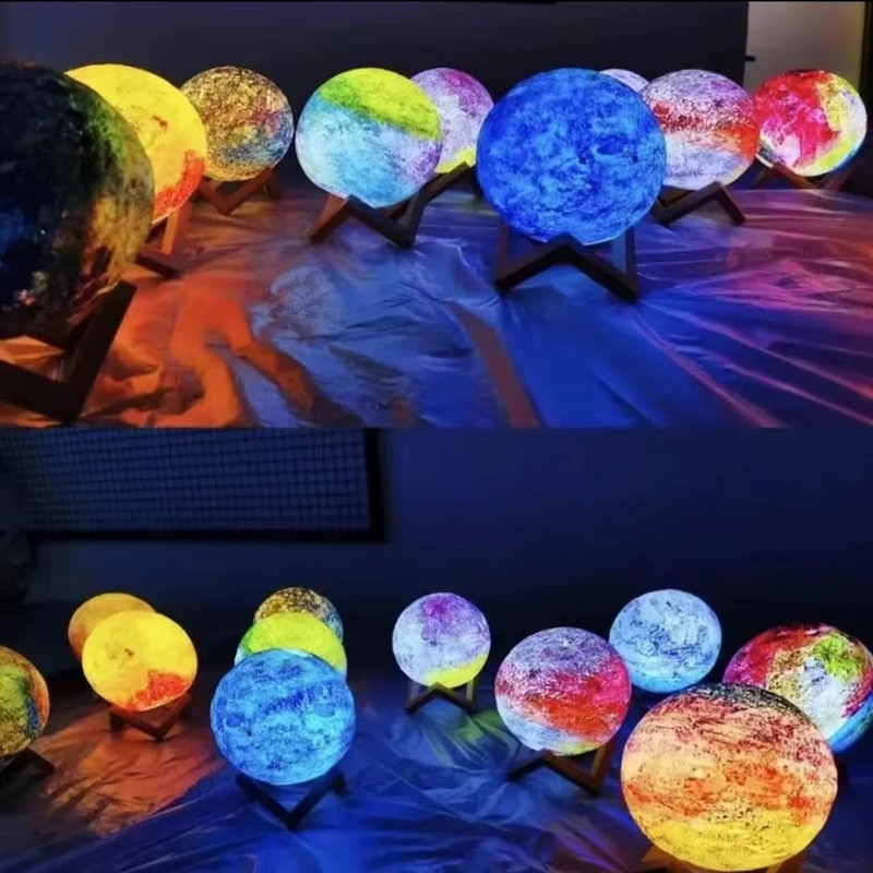 月球灯手绘星球diy摆件星空美术绘画涂鸦小夜灯意义礼品彩绘套装|undefined