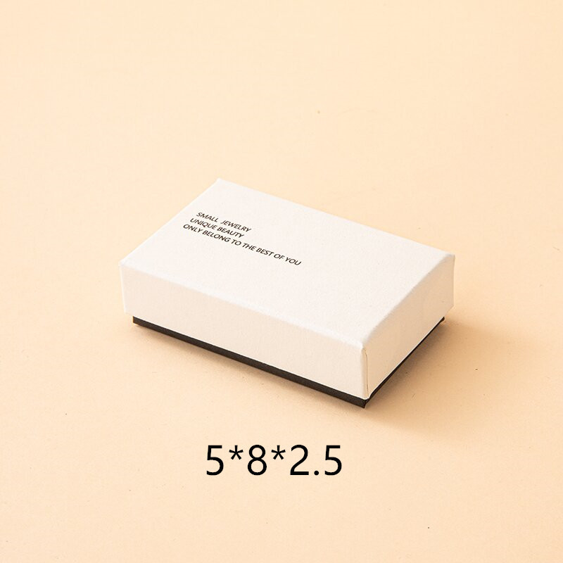 Fábrica en stock blanco negro caja de joyería luz lujo anillo pendientes caja de embalaje de la joyería