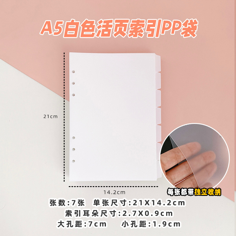 スポットクロスボーダー A5A6 バインダーノートブック学生アクセサリー取り外し可能なノートブック 6 穴現金予算 PP 袋|undefined