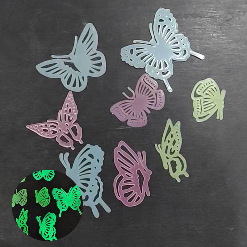 Animales pegatinas de pared luminosas flores plantas delfines peces dibujos animados juguetes transfronterizos pegatinas de refrigerador fluorescente pegatinas de ventanas luminosas