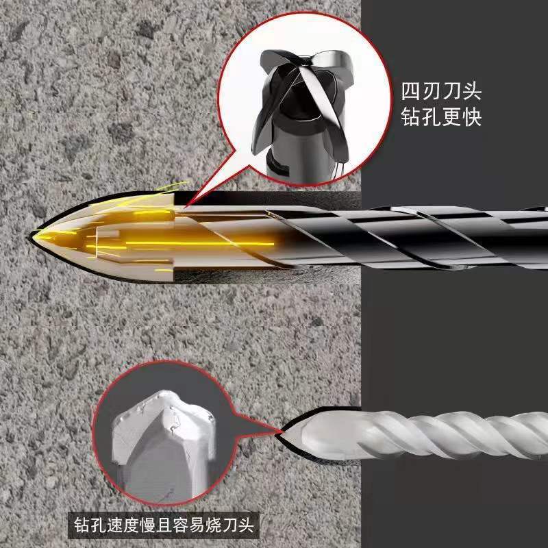 瓷砖霸王钻头打孔混凝土玻璃专用钨钢冲击6mm钻孔水泥手电钻四刃