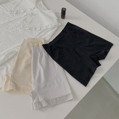 麦鸥新款内裤女二合一防走光安全裤薄款高腰收腹提臀打底裤女短款|ms