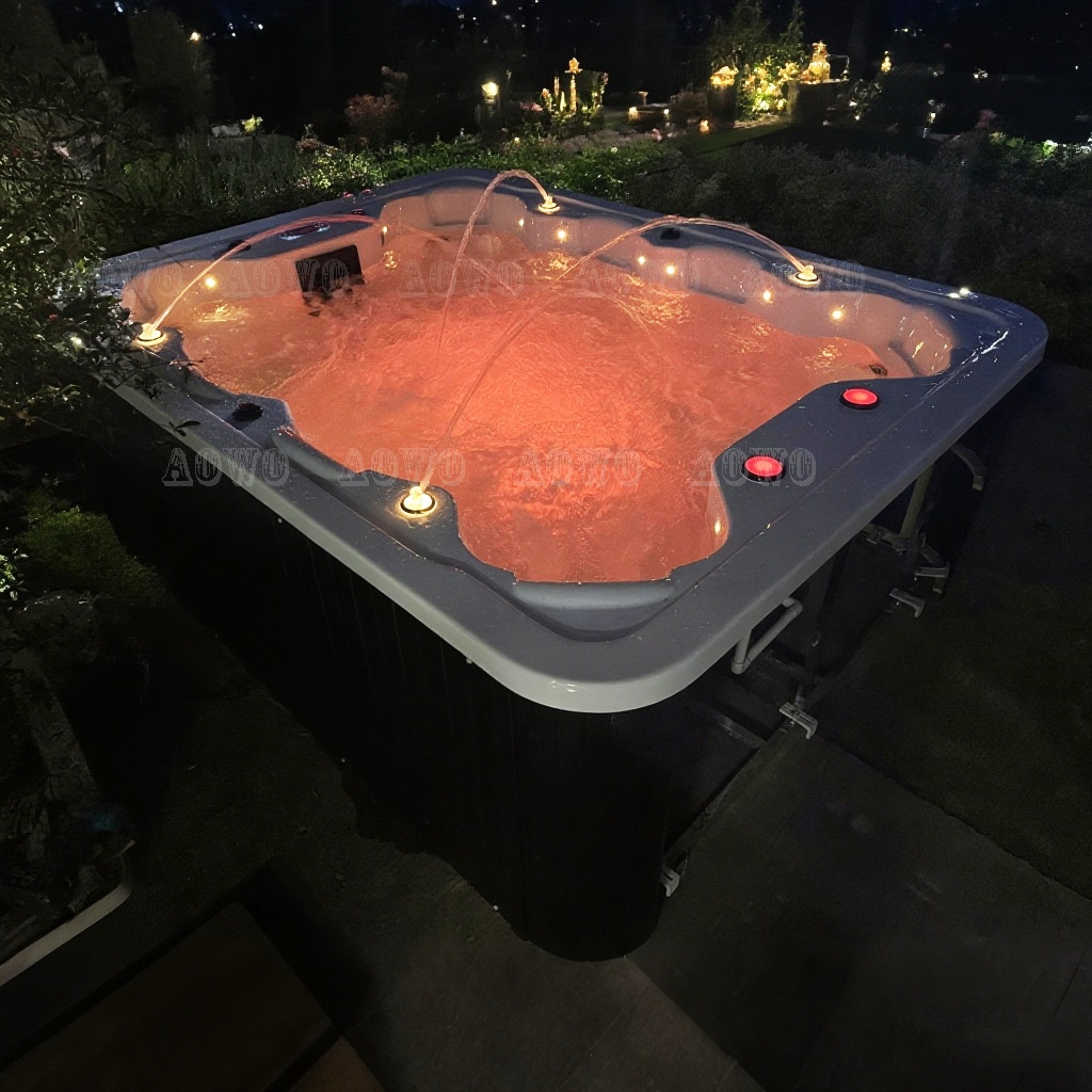 8 personas acrílico masaje al aire libre bañera de surf spa inteligente temperatura constante calentamiento spa piscina de masaje al aire libre