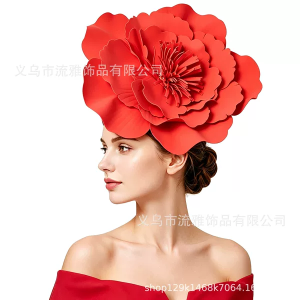 Amazon Exaggerated Headpiece Large Flower Top Hat Bridal Headpiece Kentucky Party Show Horse Racing Club Top Hat