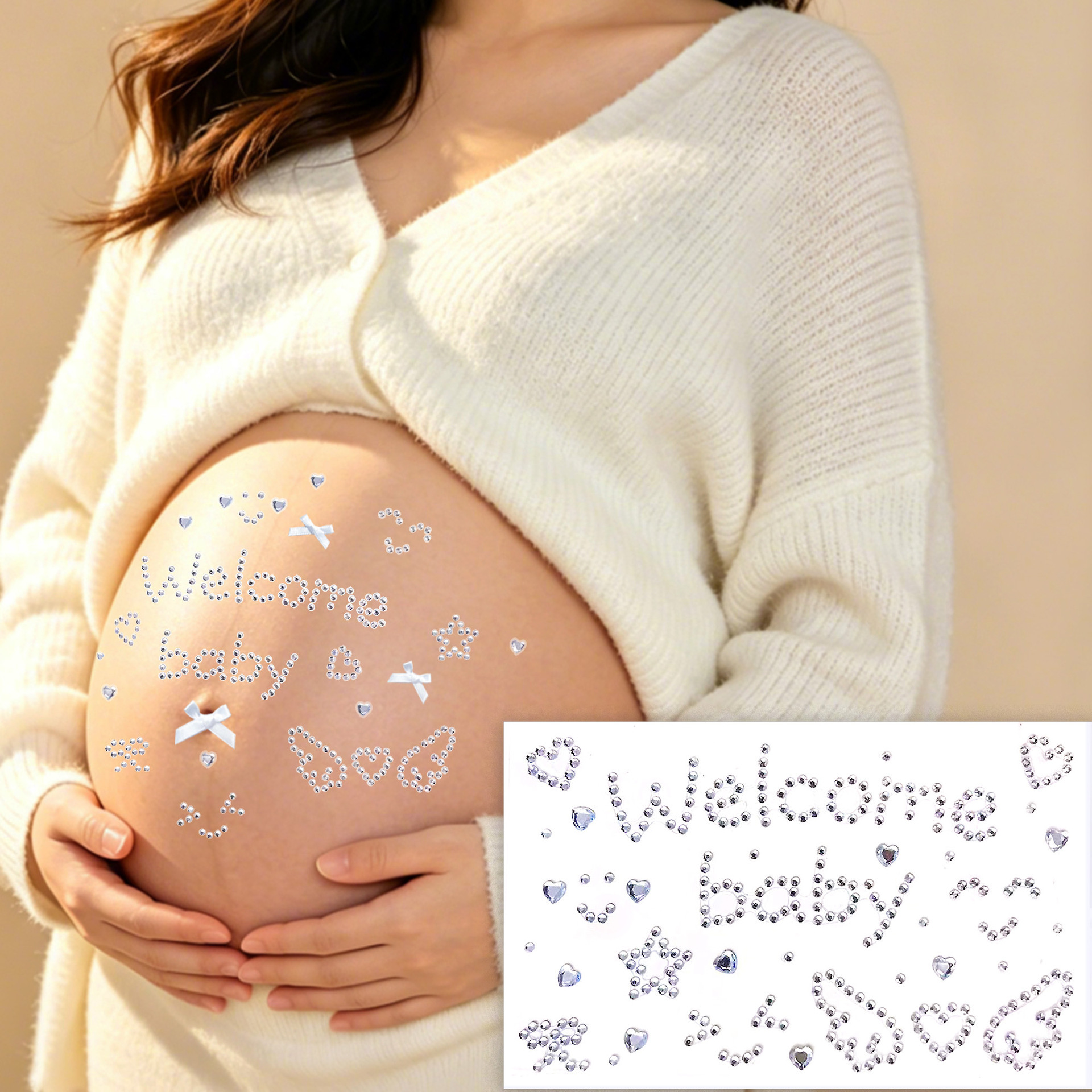 Welcome baby diamond patch | white