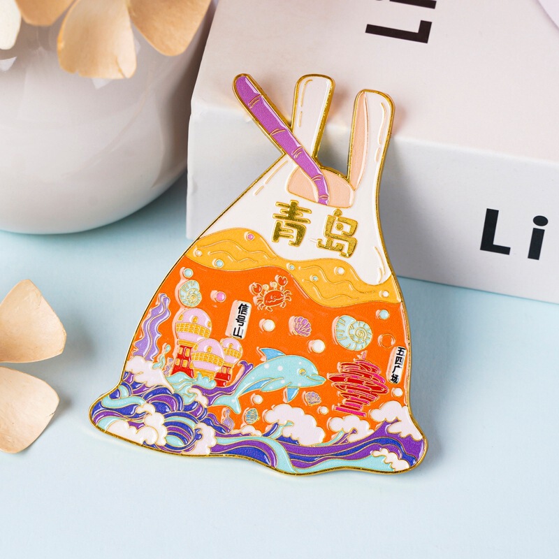 现货城市热门景点地标冰箱贴山东淄博特色旅游纪念品磁贴冰箱贴|undefined