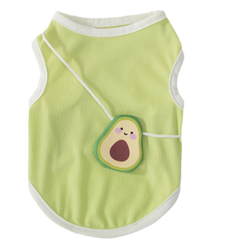 Cool hielo seda aguacate Satchel perro chaleco mascota primavera y verano fino pequeño perro primavera ropa gato mascotas ropa