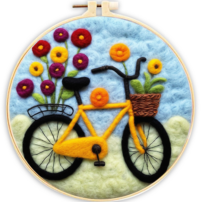 GATYZTORY needle felt entry wool felt painting with embroidery frame needle felt supplies for beginners home