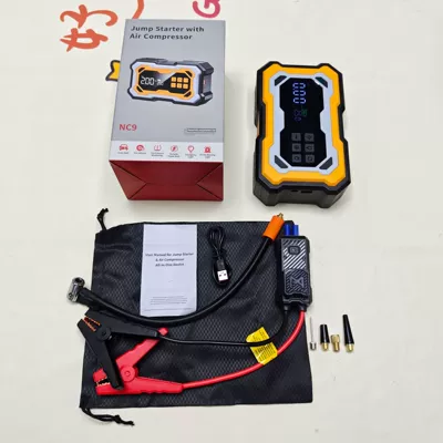 Car on the line of fire Jump Starter with Air - nc9-model-all-in-one-machine-6000-mah