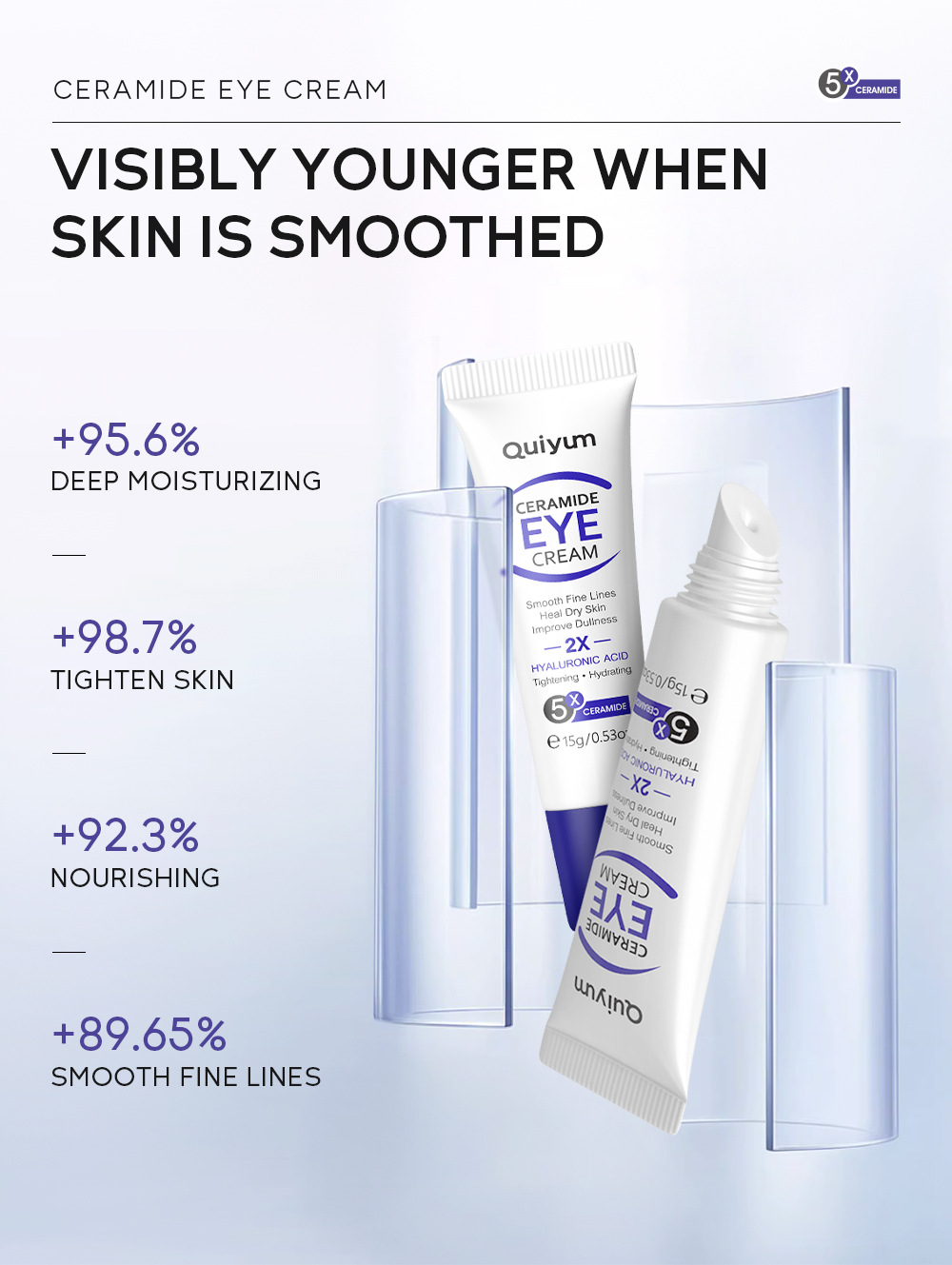 Cross-border QUIYUM Ceramide Eye Cream 15g Hydrating, moisturizing and repairing eye area skin care products manufacturer wholesale undefined