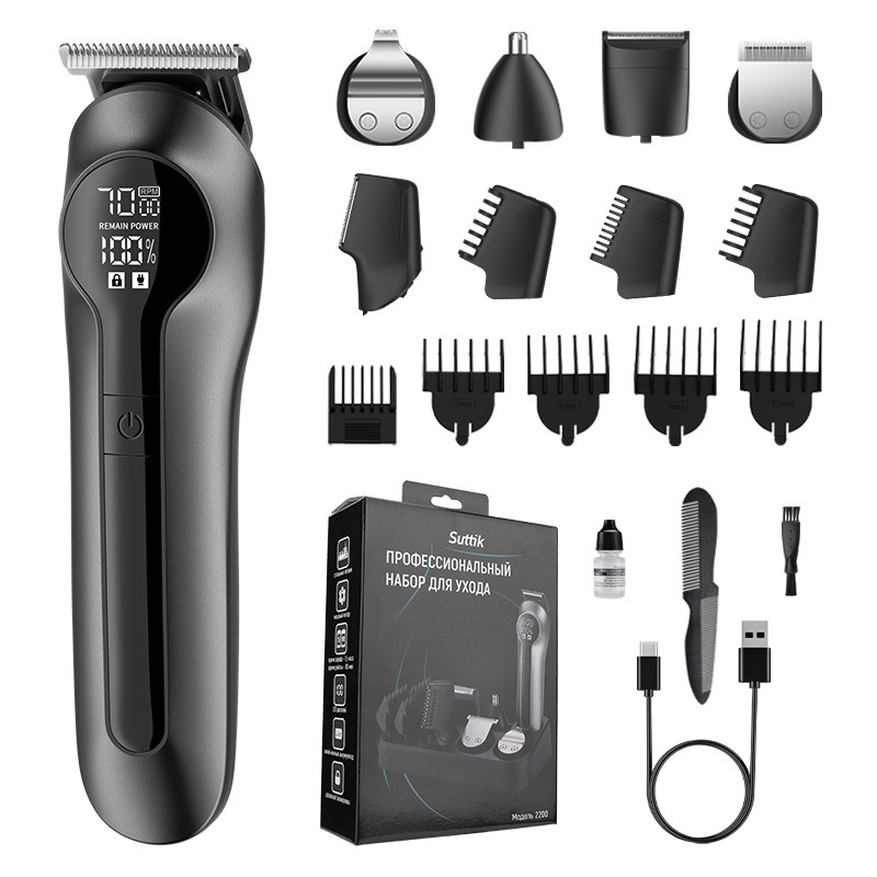 OZON ruso para hombres 6 en 1 corte de pelo multifuncional set de pelo nasal cortador de pelo corporal afeitador doméstico