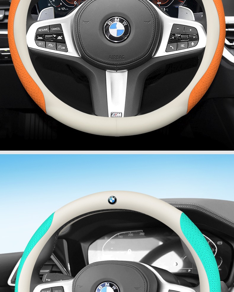 Suitable for BMW steering wheel cover suede new 5 series 3 series 4 series 1 series X1X2X3X4X5X6 handle cover four seasons cross-border