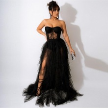 Mesh Lace Party Dress �Ը���ɴ����͸�Ӻ�Ҷ���ɶ��������ȹ