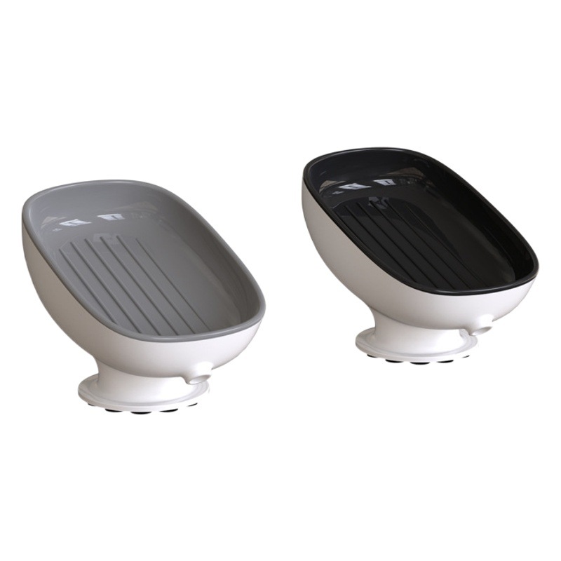 Caja de jabón de ventosa baño sin ponche de lavado doméstico estante de jabón drenaje creativo estante de almacenamiento de jabón de lavandería de doble capa image 1
