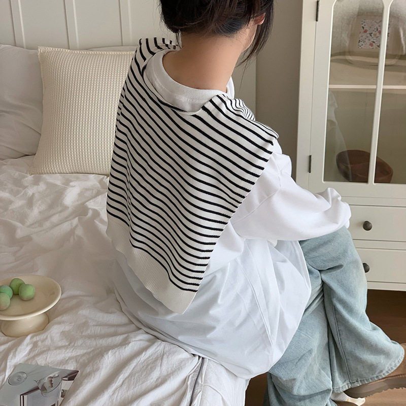 Shallo de punto de alta calidad con un nuevo tipo de alto nivel de collar delgado cuello con una pequeña banda de hombro con una chapa