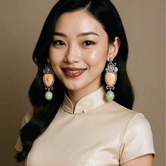 ZA跨境文艺复古印度部落女士做旧色合金滴油花卉耳坠优雅晚会配饰