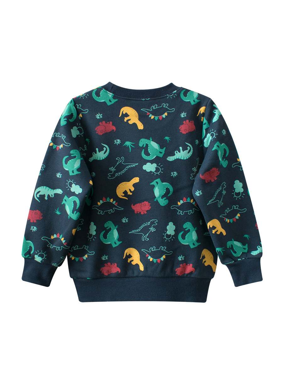27 niños transfronterizos suministro de ropa para niños Otoño e Invierno suéter para niños suéter de dibujos animados de dinosaurio ropa de bebé entrega de una sola pieza image 6