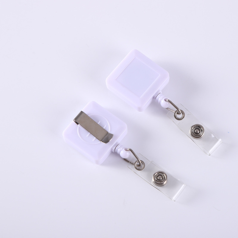 in stock Square Easy Pull Buckle Back Clip Telescopic Buckle Chest Hanging Hanging Hanging Hanging Hanging Hanging Hanging for Work Permit Easy Pull-up Anti-lost Keychain