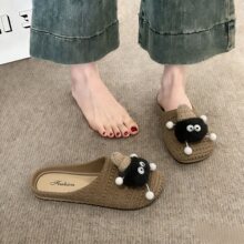 煤球包头半拖鞋女外穿2026夏季新款缕空韩版耐磨网红百搭外出可爱