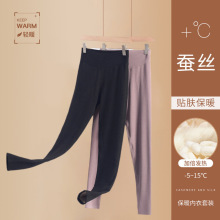 2025秋季新款发热保暖舒适简约时尚女士打底裤 桑蚕丝单层倍暖裤