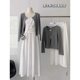 Grey Knitted Cardigan Women's 2025 Spring Sunscreen Top Korean-style Single-breasted Loose Knitted Long-sleeved Age-reducing Jacket