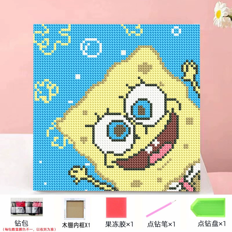 Набор алмазной мозаики DIY Kuromi и мультфильмы 20×20 см, рамка-наклейка, детское творчество