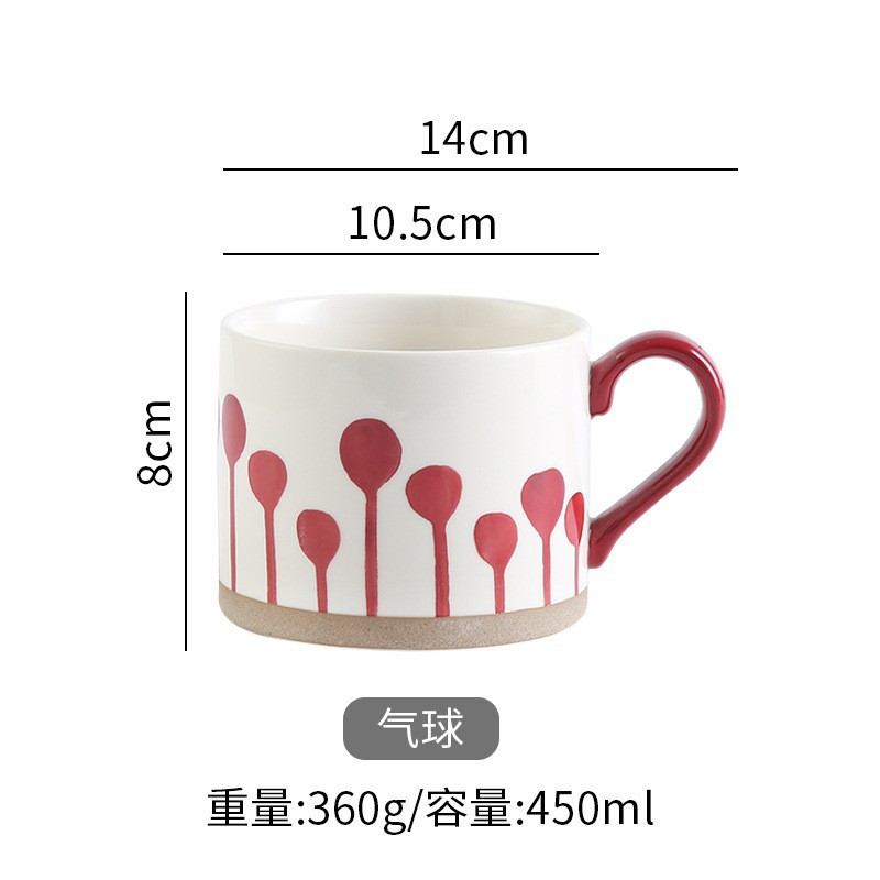 Tazas pintadas a mano retrógradas con mango tazas de marca personales tazas de agua regalos creativos tazas de cerámica café de desayuno regalos