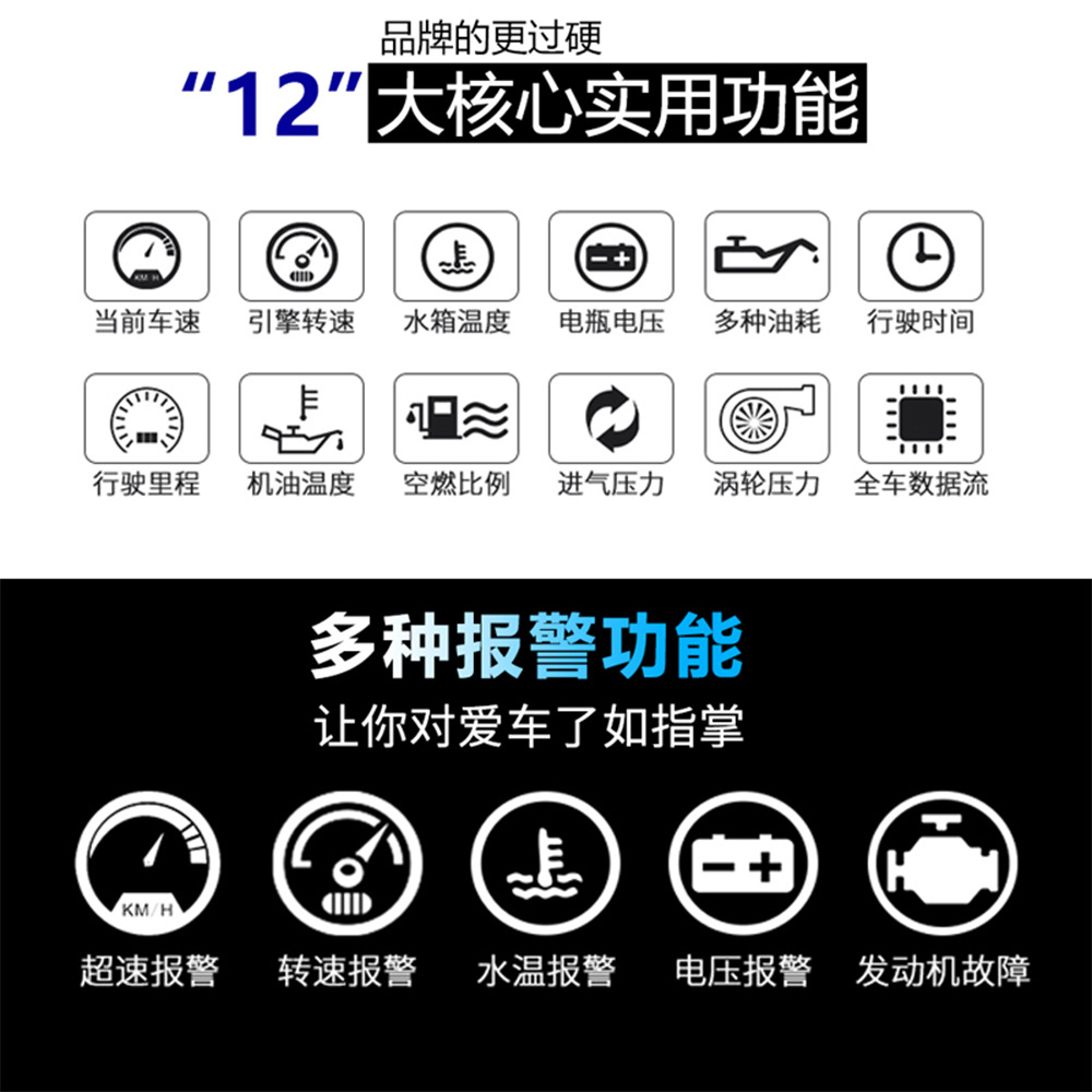 P10 Car Hud Head-Up Display Car Projector Driving Computer Obd2 Head-Up Display High-Definition Digital