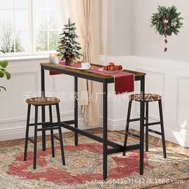 铁艺吧台桌靠墙长条桌高脚桌奶茶店咖啡台吧台桌椅电脑桌可定制