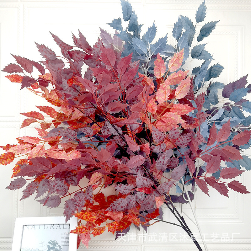 仿真凌霄叶榕树叶 婚庆婚礼堂吊顶花材 工程软装假植物厂家批发