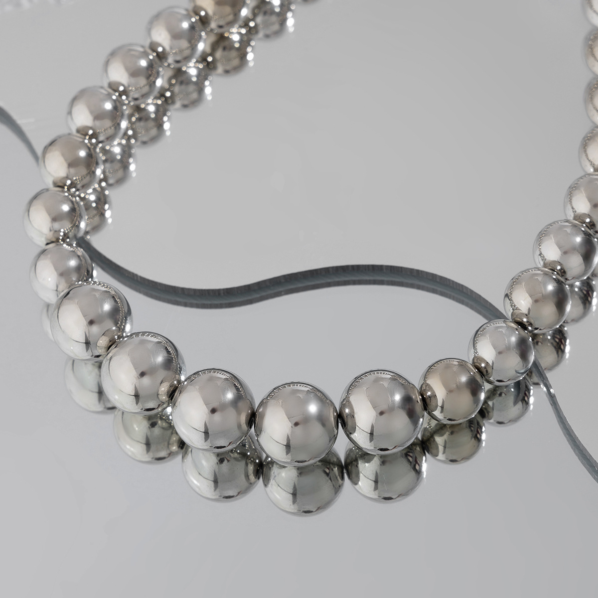 60g Weight Necklace Classification CCB Chain Material ball chain Chain Type 1 Piece Quantity Casual, Holiday, Daily Occasion CCB Material Geometric, Solid Color Pattern Men's Gender Plating Design Vintage Style, Classic Style Style Ornament Men's Exaggerated CCB Round Beads Necklace Necklace Niche Personality Hip Hop Necklace Men 9