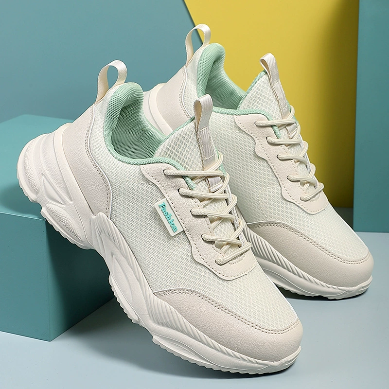 Трансграничная Внешняя торговля женская обувь 2023 весенние сетчатые дышащие черные кроссовки женские кроссовки с мягкой подошвой Повседневная Белая обувь