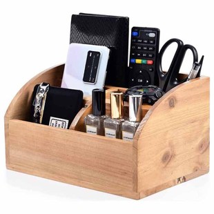 Nanzhu Remote Control Storage Box Creative Wooden Office Desk Storage Box Stationery Storage Box