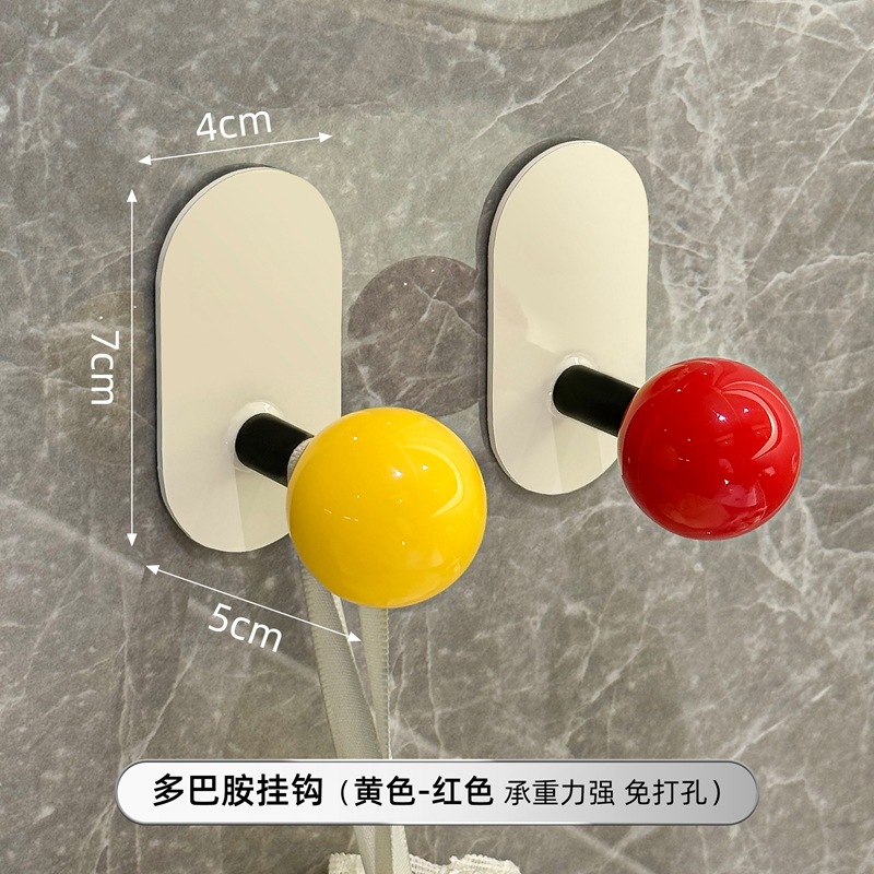 Gancho para baño Gancho para ropa que no deja marcas detrás de la puerta de viscosa de carga fuerte sin perforación Gancho para toallas en la pared del baño