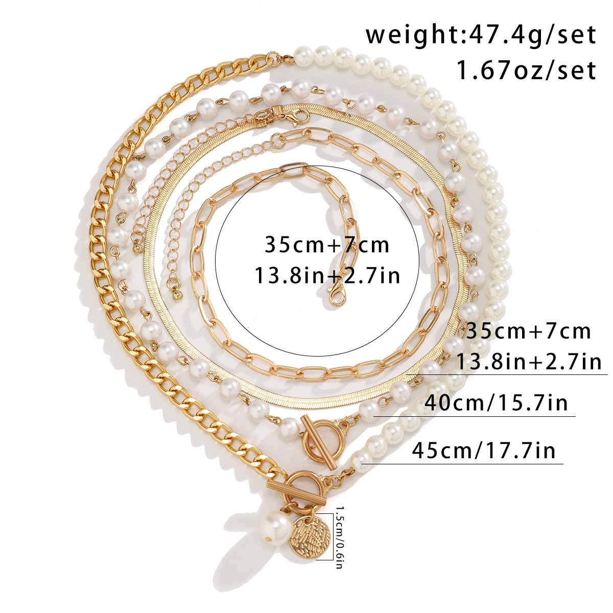 29g Weight Imitation Pearl Pendant Material Layered Necklaces Classification Alloy, Iron, Copper Chain Material 1 Piece Quantity Beach, Tea Party Occasion Imitation Pearl, Alloy, Copper Material Scallop, Starfish Pattern Women's Gender Beaded, Plating Design Elegant, Marine Style, Streetwear Style Elegant Marine Style Streetwear Scallop Starfish Imitation Pearl Alloy Copper Wholesale Layered Necklaces 6