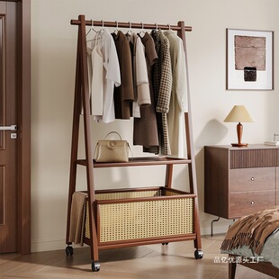 Household Floor-Standing Coat Rack, Bedroom Clothes Rack, Simple Physical Clothes Storage Rack, Multi-Functional Storage Coat Rack