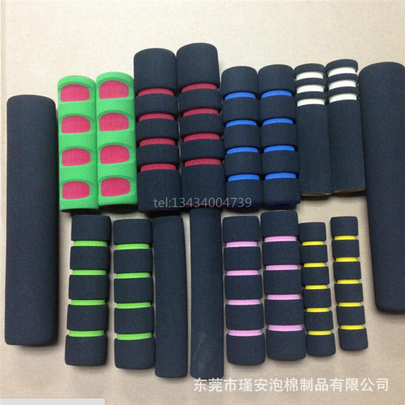 【东莞厂家】运动器材防滑NBR泡棉手柄 双色磨面高密度耐磨手把套