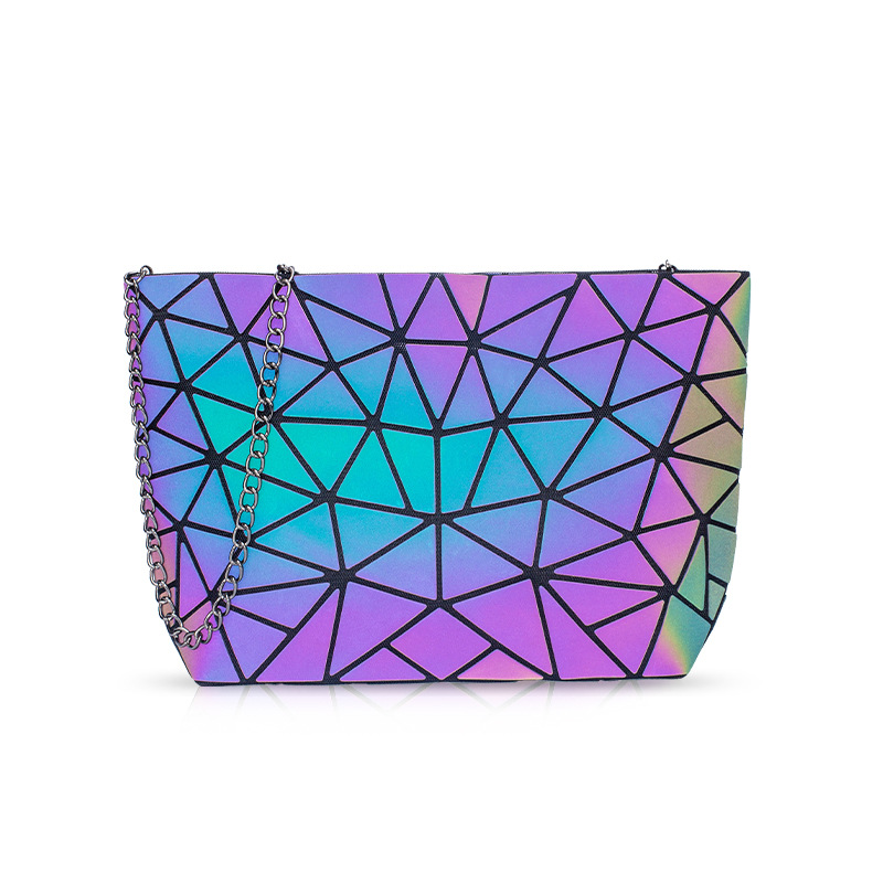 Bolso transfronterizo 2024 bolso de tres piezas de la moda del hombro del todo-fósforo bolsa de mensajero bolso de cubo luminoso geométrico