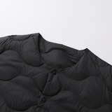 Демисезонный портативный пуховик, удерживающий тепло лонгслив, куртка, круглый воротник, свободный крой, V-образный вырез